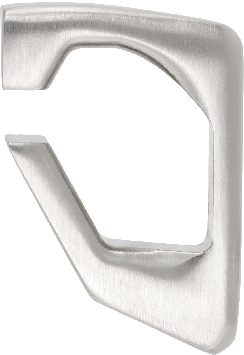 Rick Owens Silver Beveled Single Earring Rick Owens