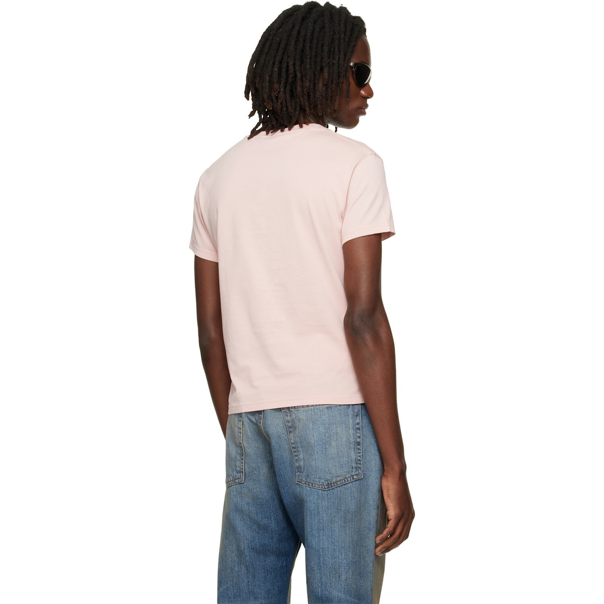 Acne Studios Pink Embroidered-Logo T-shirt