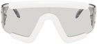 Moncler White Lancer Sunglasses