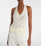 Ralph Lauren Collection Cable-knit halterneck silk top