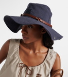 Miu Miu Leather-trimmed cotton cowboy hat