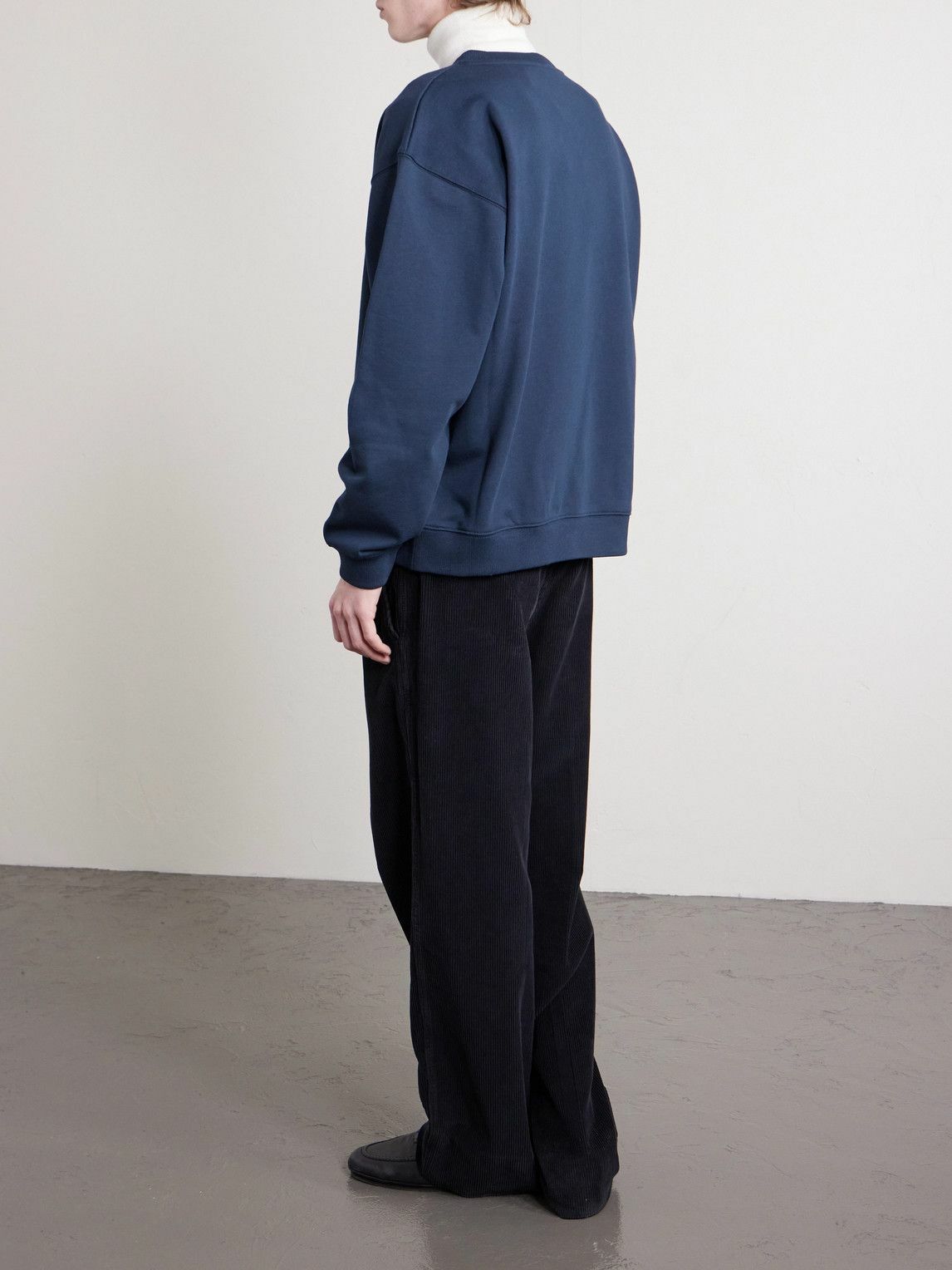 CELINE - Logo-Print Cotton-Jersey Sweatshirt - Blue
