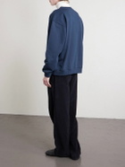 CELINE - Logo-Print Cotton-Jersey Sweatshirt - Blue