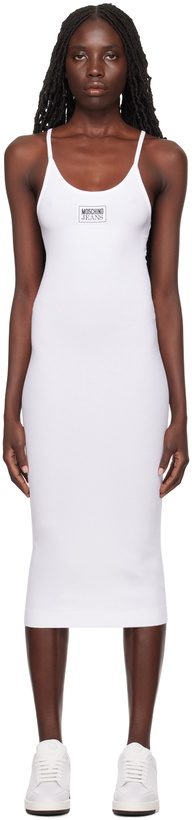 Photo: Moschino Jeans White Patch Midi Dress