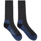 Yohji Yamamoto Grey and Blue Pile Socks