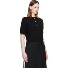BALMAIN Black 3-Button Wool Polo