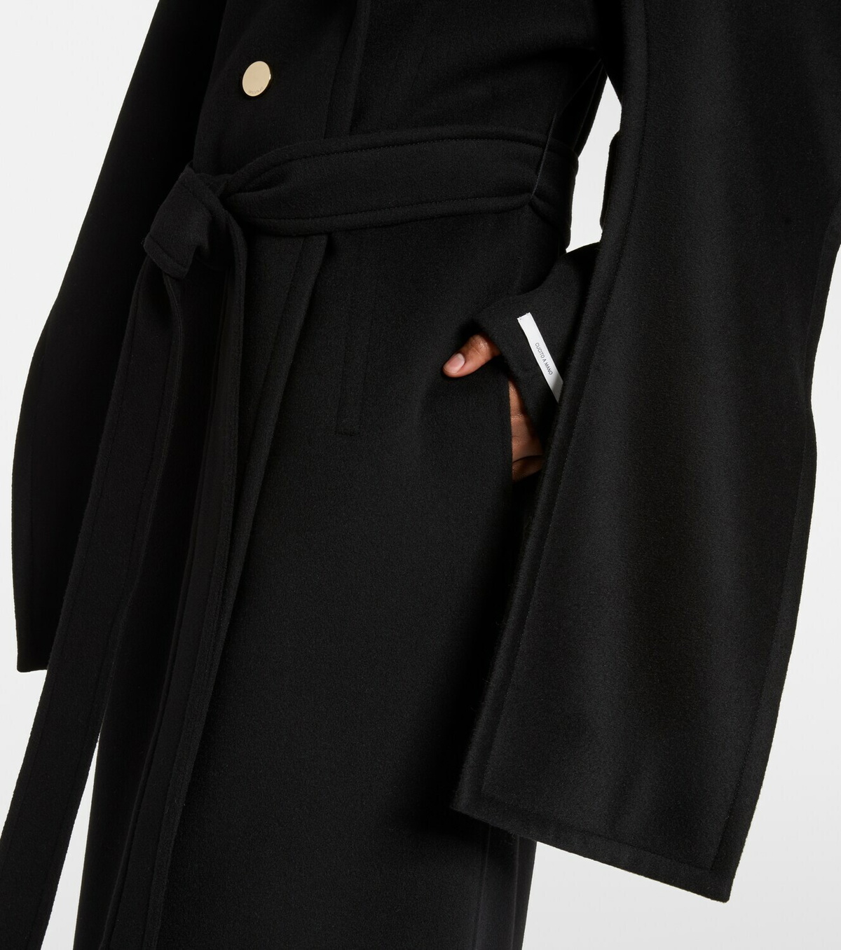 Sportmax Baldo scarf-detail virgin wool coat