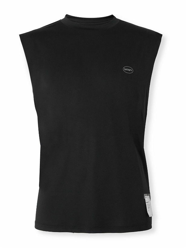 Photo: Satisfy - Logo-Print Recycled-AuraLite™ Jersey Tank Top - Black