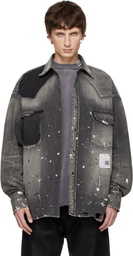 Maison MIHARA YASUHIRO Black Distressed Denim Shirt