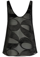Delos Mira Devoré Georgette top Black