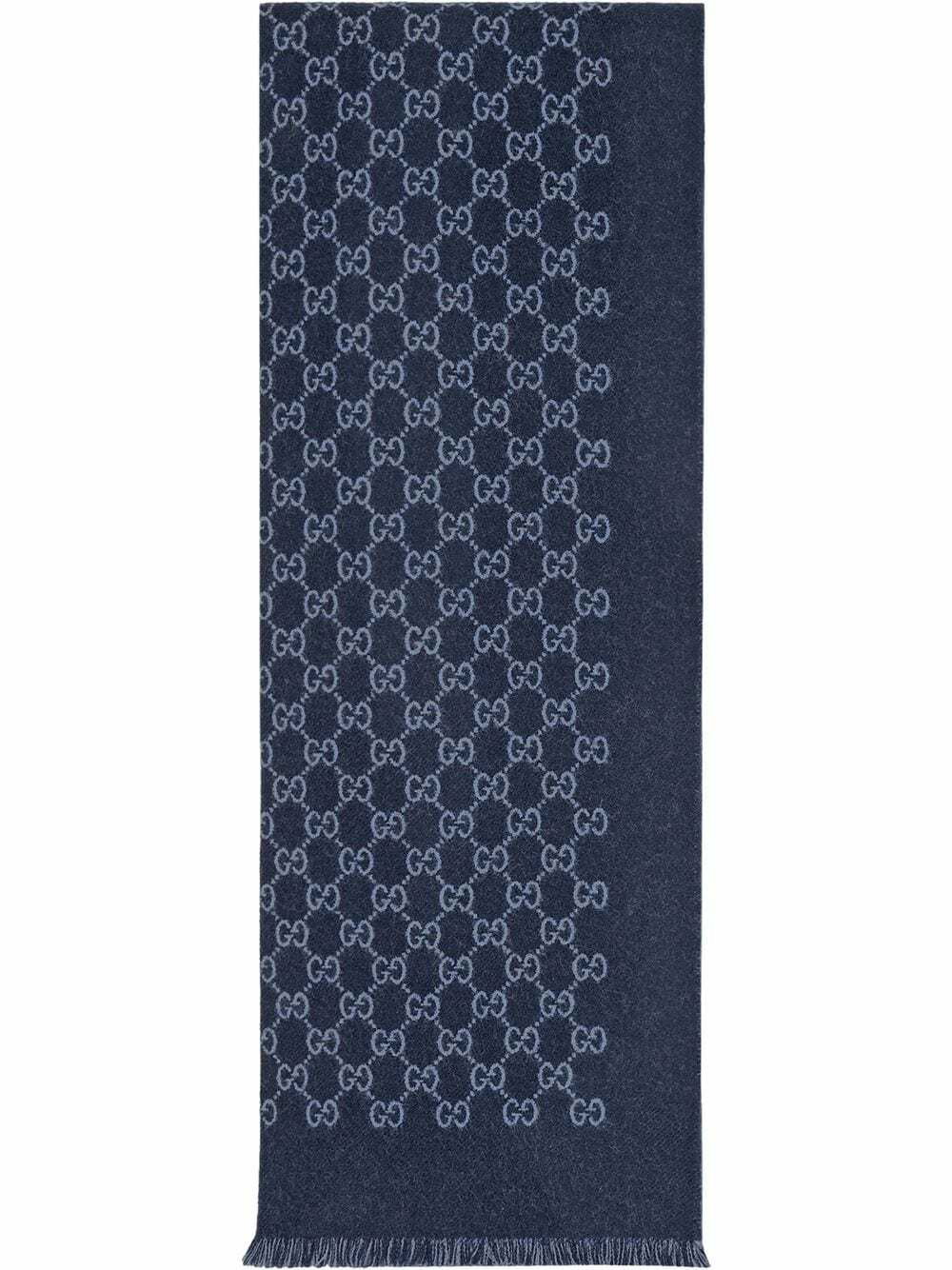 Reversible Logo-Print Wool Scarf