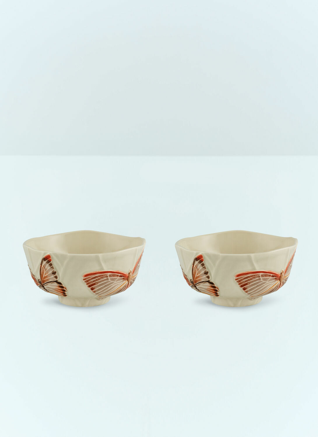 Bordallo Pinheiro Set Of Two Cloudy Butterflies Bowls