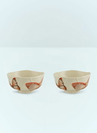 Bordallo Pinheiro Set Of Two Cloudy Butterflies Bowls