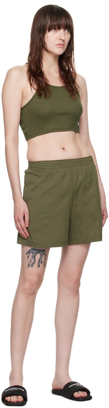 Alexander Wang SSENSE Exclusive Green Cropped Classic Tank Top