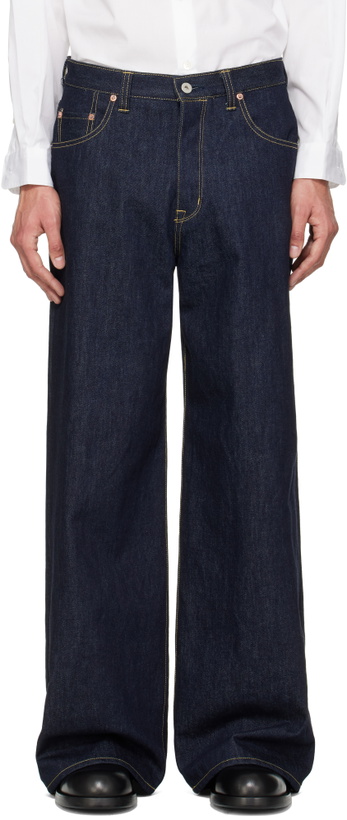 Photo: FUMITO GANRYU Navy Reverse 5P Jeans