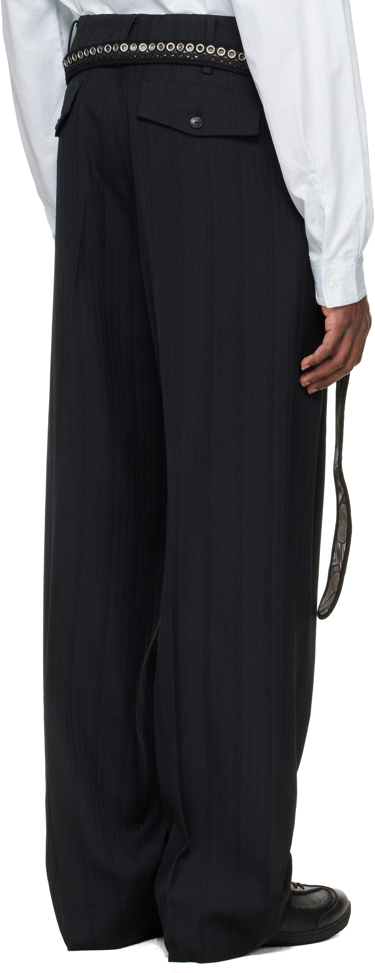Kiko Kostadinov Black Tarhos Pleated Trousers