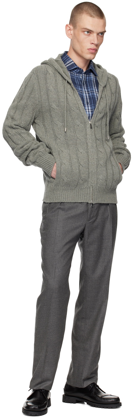 Ralph Lauren Purple Label Gray Cashmere Hoodie