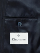 Kingsman - Double-Breasted Pinstriped Wool Suit Jacket - Blue