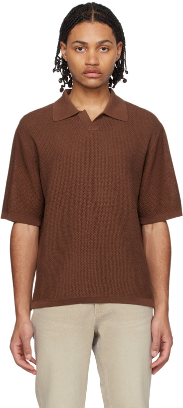 Photo: Solid Homme Brown Open Placket Polo