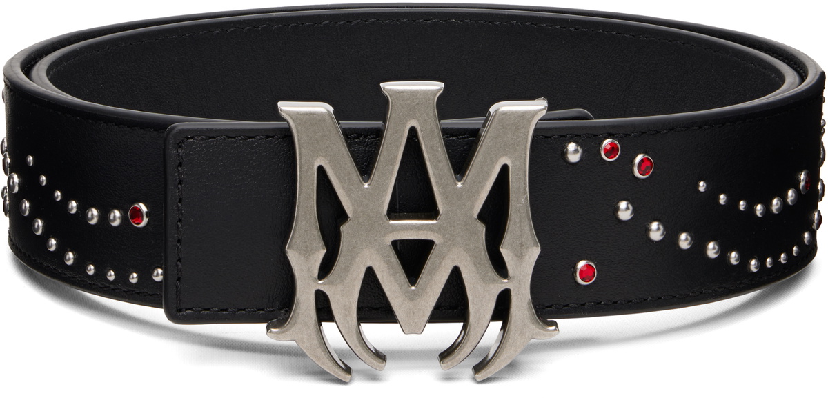 AMIRI Black MA Quad 4CM Enamel Belt Amiri