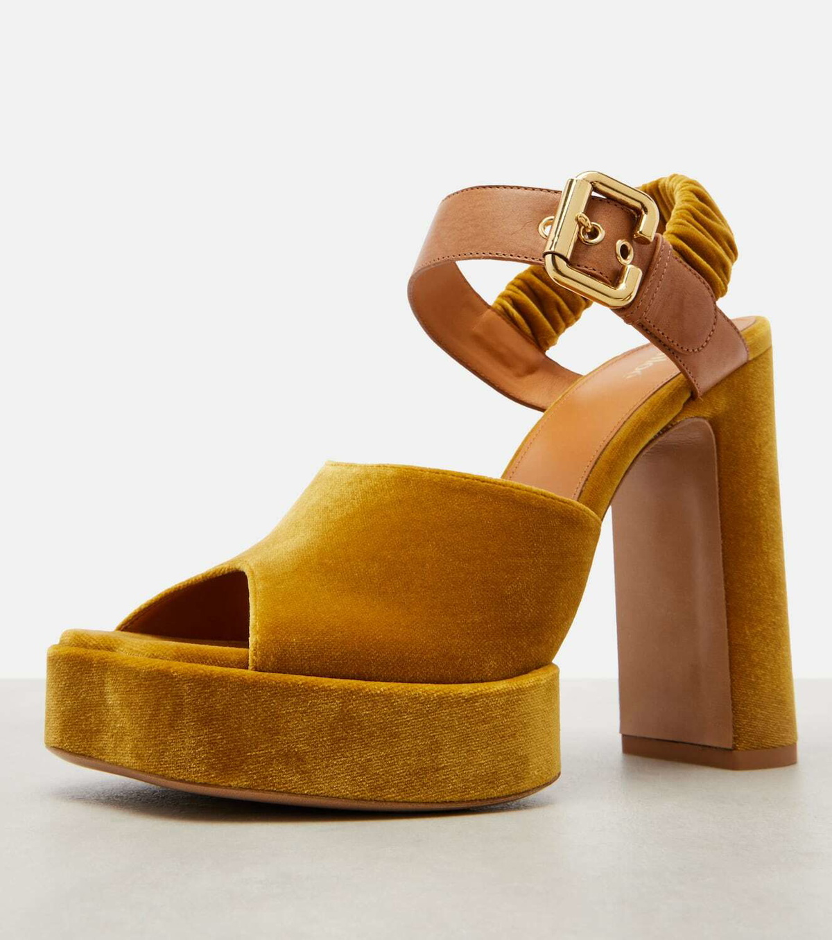 Chloé Aria 95 velvet platform sandals Chloe