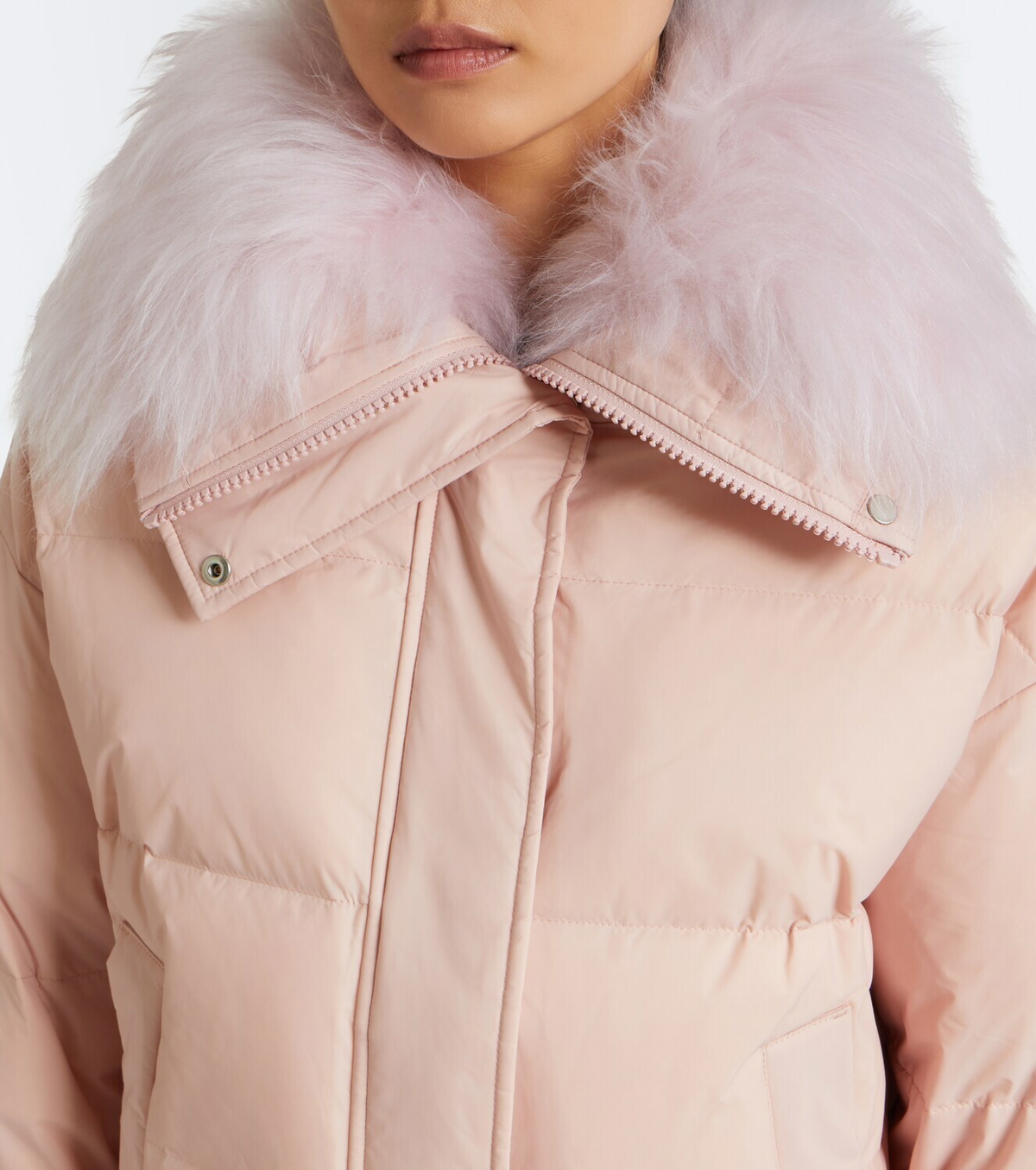 Yves Salomon Doudoune shearling-trimmed down jacket
