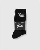 Patta Script Logo Sport Socks (2 Pack) Black - Mens - Socks