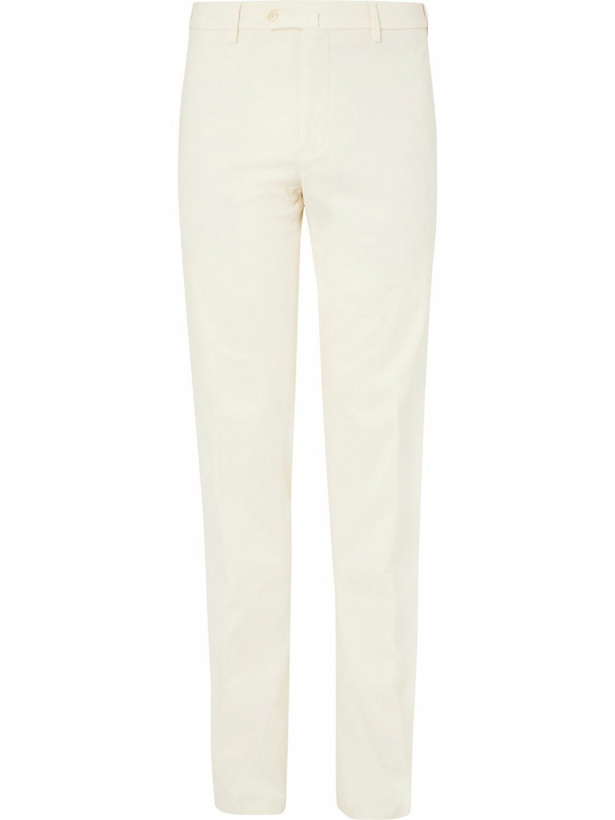 Photo: Loro Piana - Slim-Fit Cotton-Blend Trousers - White