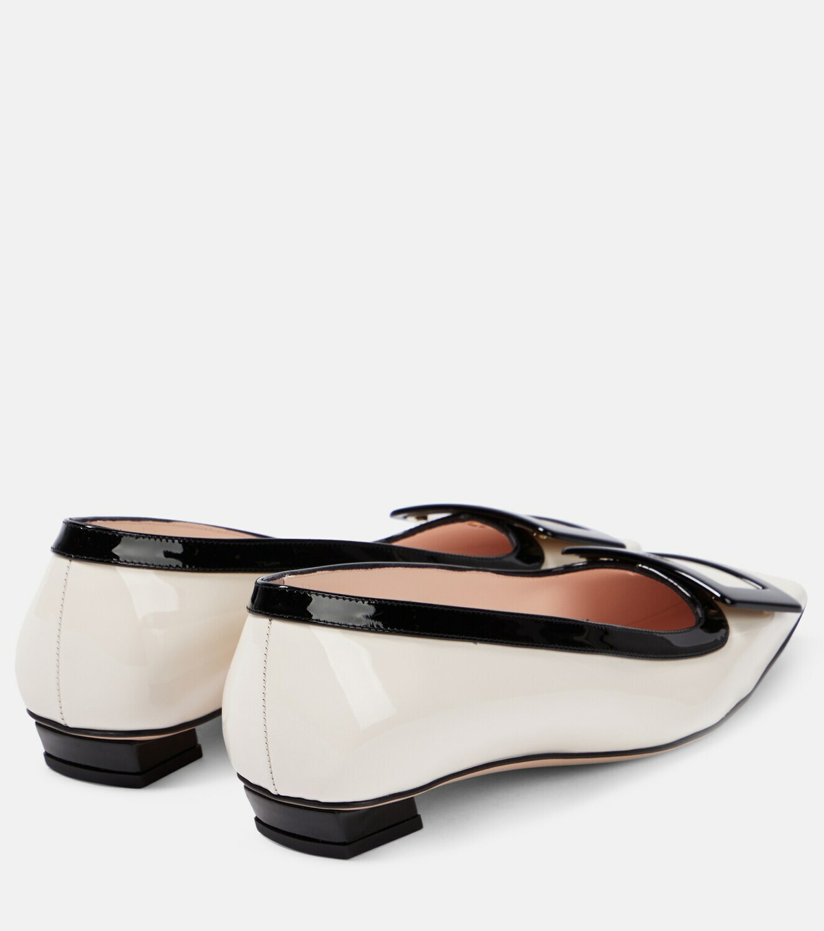 フラットシューズ ROGER VIVIER BELLE VIVIER LEATHER BALLET FLATS ROGER VIVIER Belle Vivier embellished patent-leather ballet