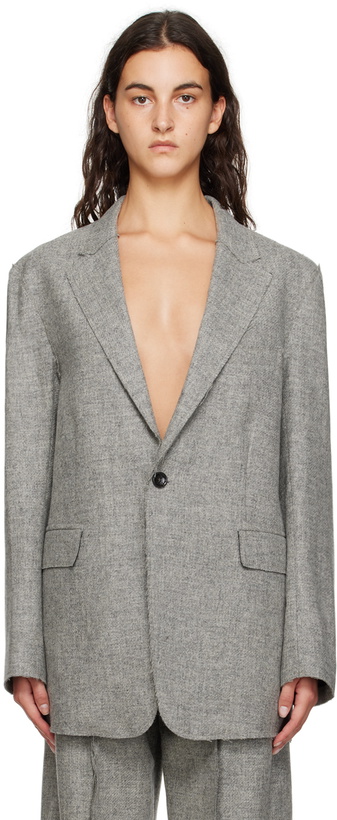 Photo: R13 Gray Raw Cut Blazer