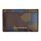 Alexander McQueen Burgundy Military Camo Card Holder