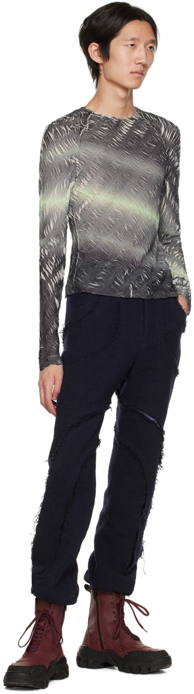 PONDER.ER SSENSE Exclusive Navy Spiral Trousers