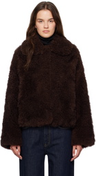 Yves Salomon Brown Long Hair Jacket