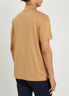 Boss Close-knit Cotton Polo Shirt Brown