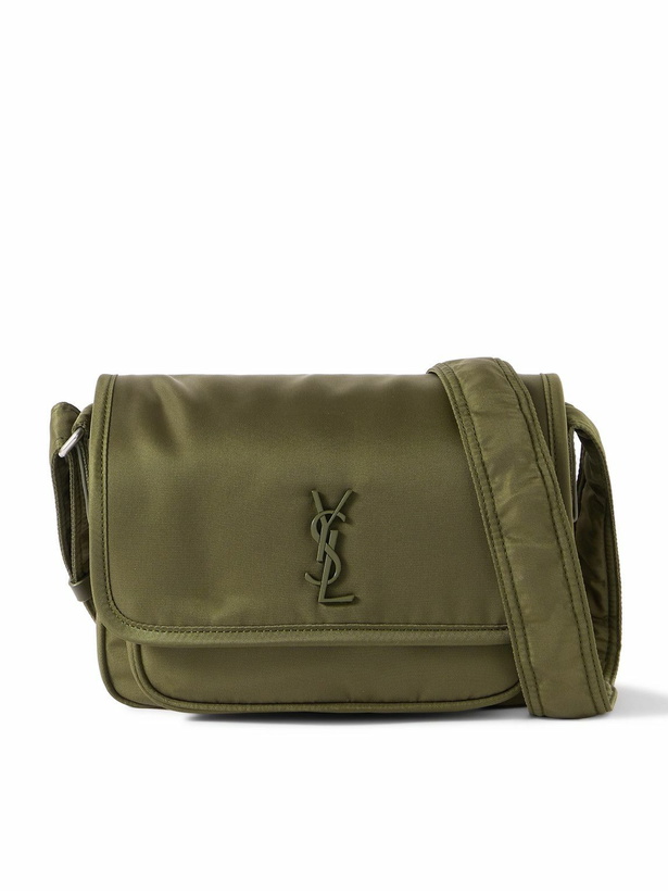 Photo: SAINT LAURENT - Niki Small Logo-Embellished Leather-Trimmed Shell Messenger Bag