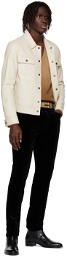 TOM FORD Off-White Western Blouson Leather Jacket
