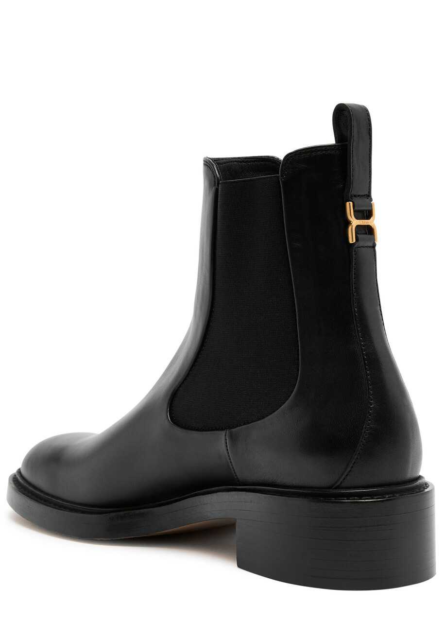 Chloe Women's Black Marcie 40 Leather Chelsea Boots