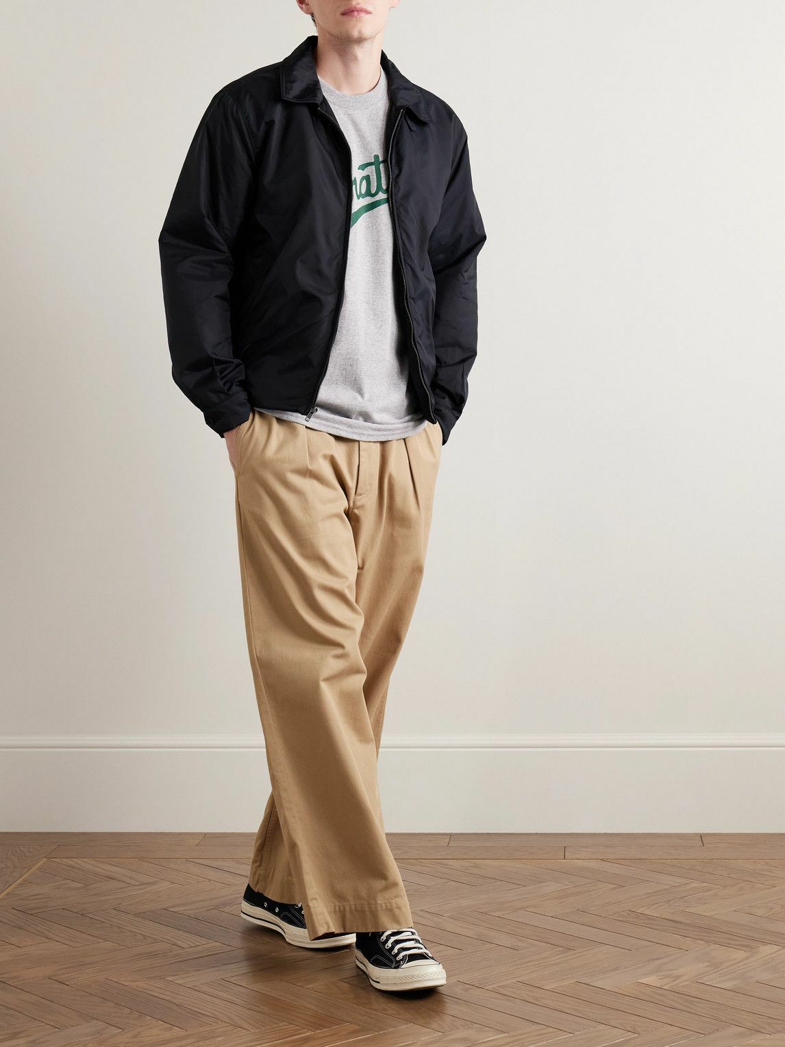 ジャケット・アウター ARGUE NYLON OVER BUTTON DOWN BLOUSON Noah - Nylon Blouson Jacket - Blue Noah NYC