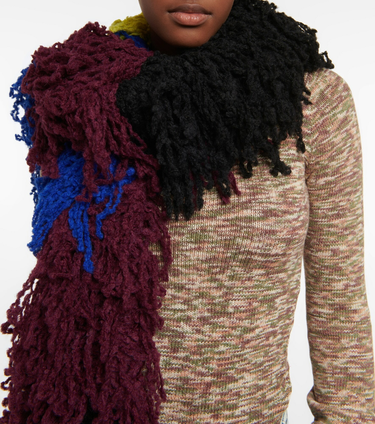 The Attico - Textured wool-blend scarf