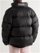 Vetements - Logo-Appliquéd Quilted Shell Down Puffer Jacket - Black