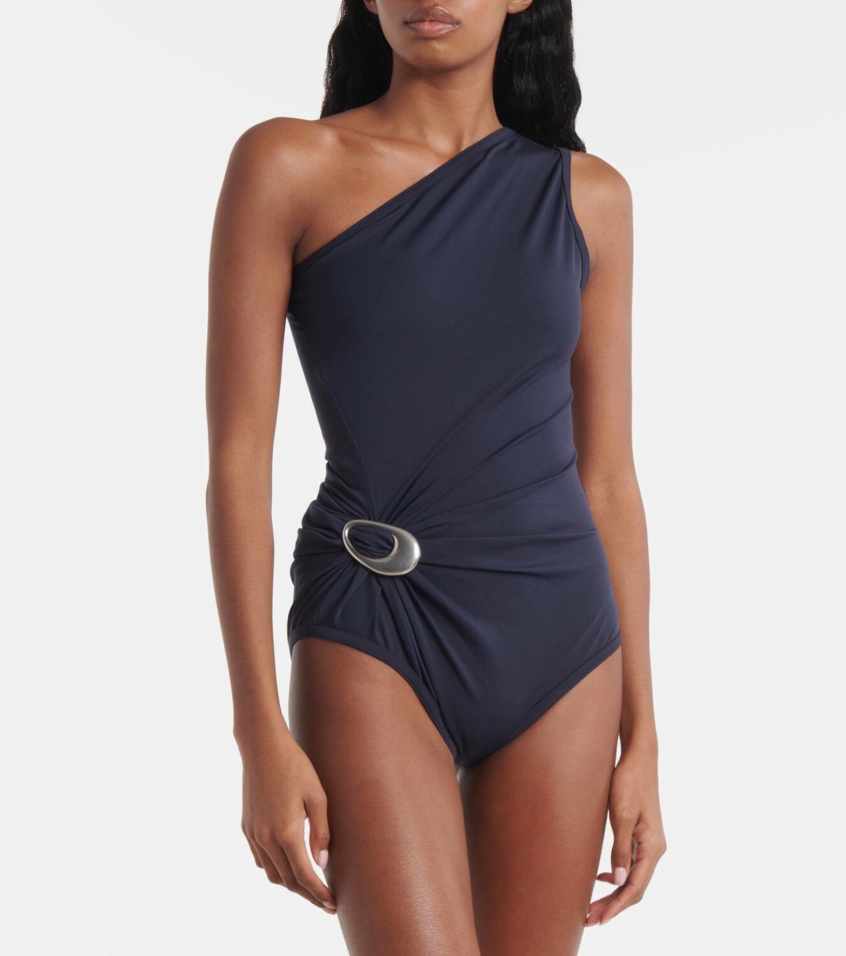 Bottega Veneta Gathered one-shoulder swimsuit