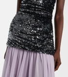 Jacques Wei Sequined paneled maxi dress