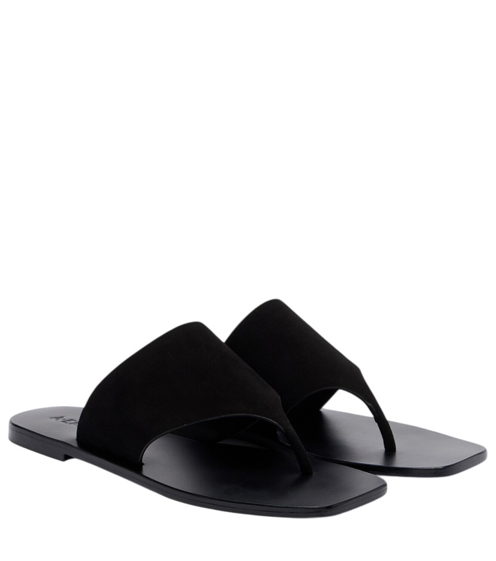 Photo: A.Emery Paton suede thong sandals