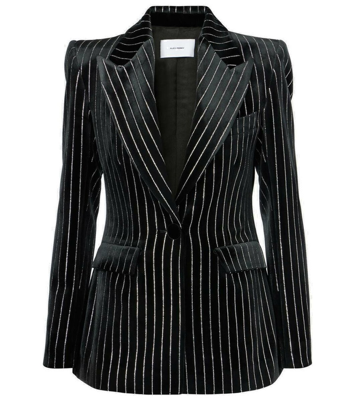 Photo: Alex Perry Crystal-embellished pinstripe velvet blazer