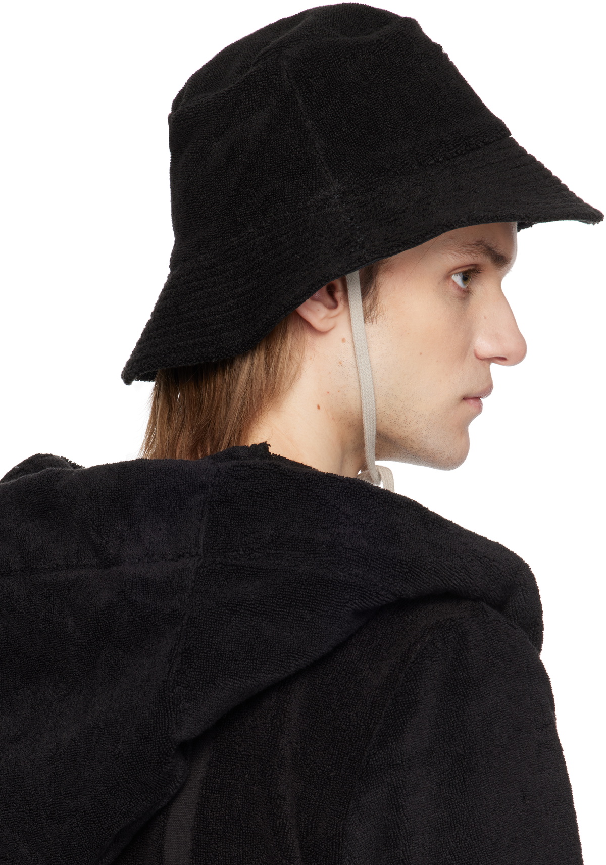 RICK OWENS BEACH HAT バケハ Rick Owens Black Beach Bucket Hat Rick Owens