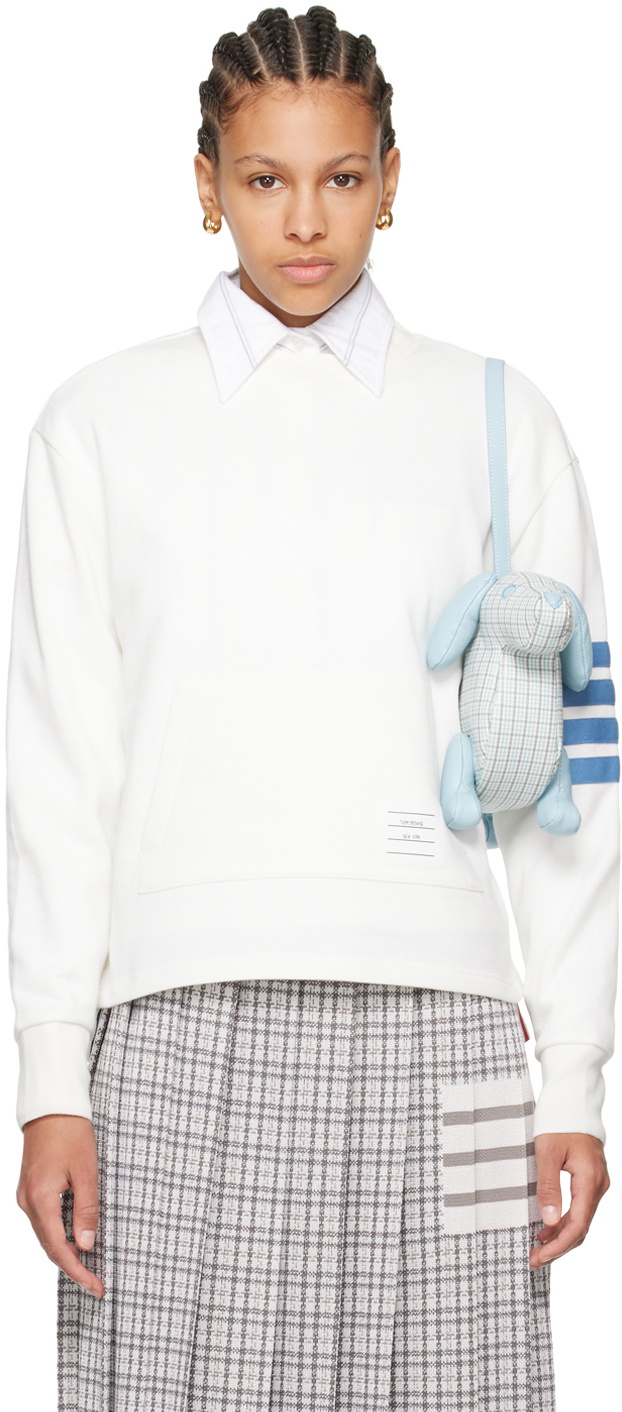 Thom Browne White 4-Bar Sweatshirt