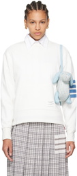 Thom Browne White 4-Bar Sweatshirt