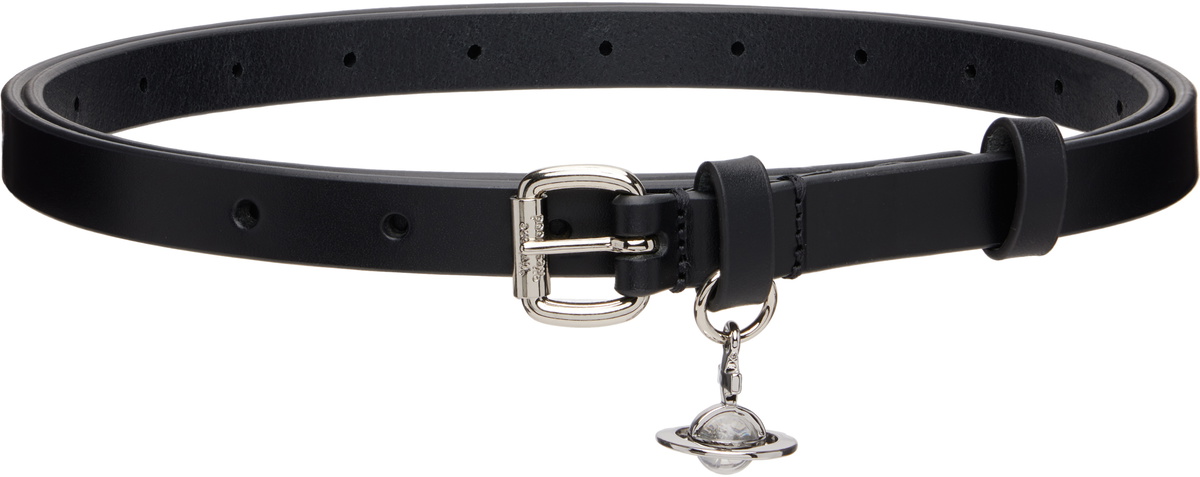 Vivienne Westwood Black Mini Alex Charm Belt