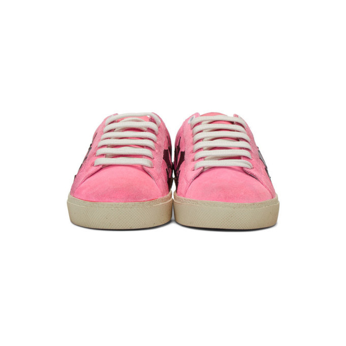 Saint Laurent Pink Suede Court Classic SL/06 Sneakers