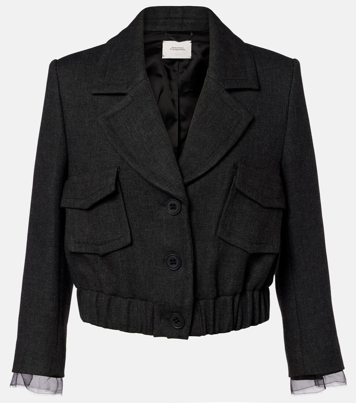 Dorothee Schumacher Layered Coolness organza-trimmed cropped jacket